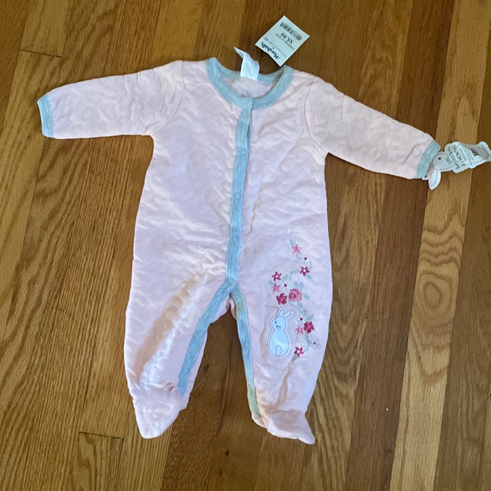 0-3 months girl button pajamas